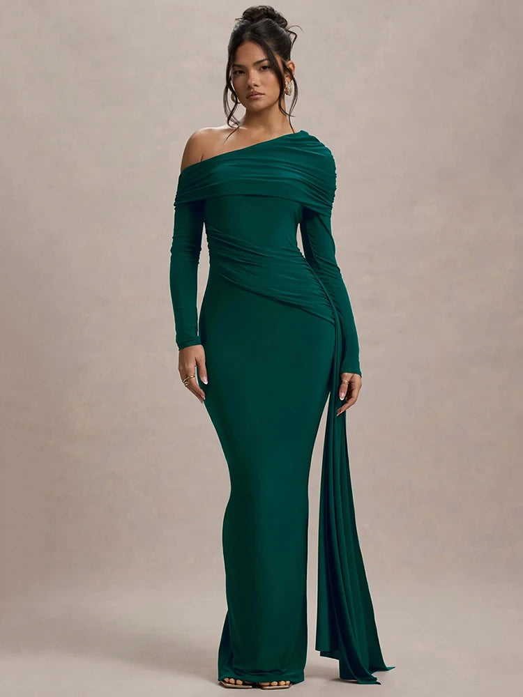 Long sleeve sexy maxi dress