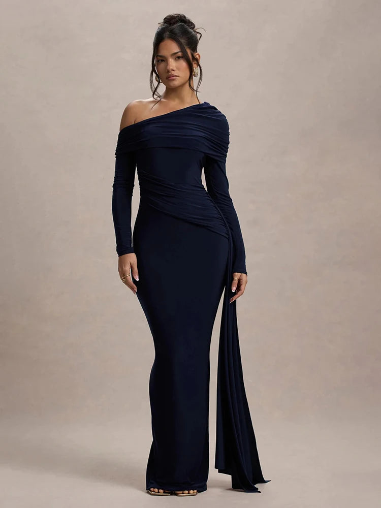 Long sleeve sexy maxi dress