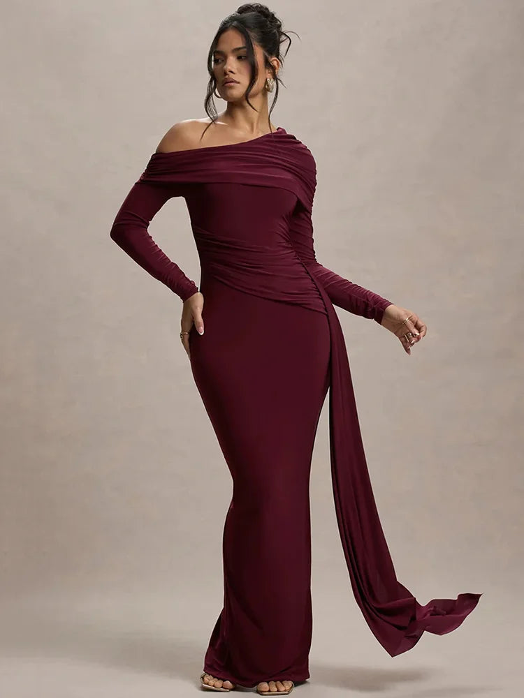 Long sleeve sexy maxi dress