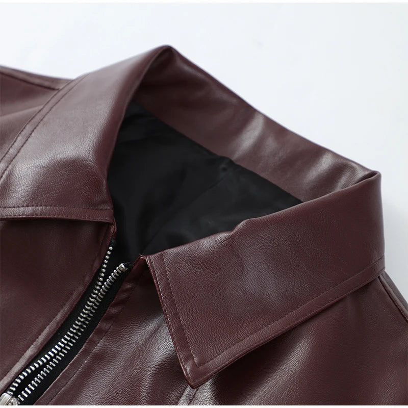 Leather bomber