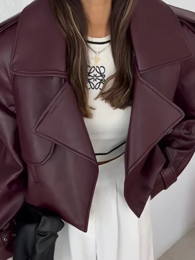 Burgundy leather jacket