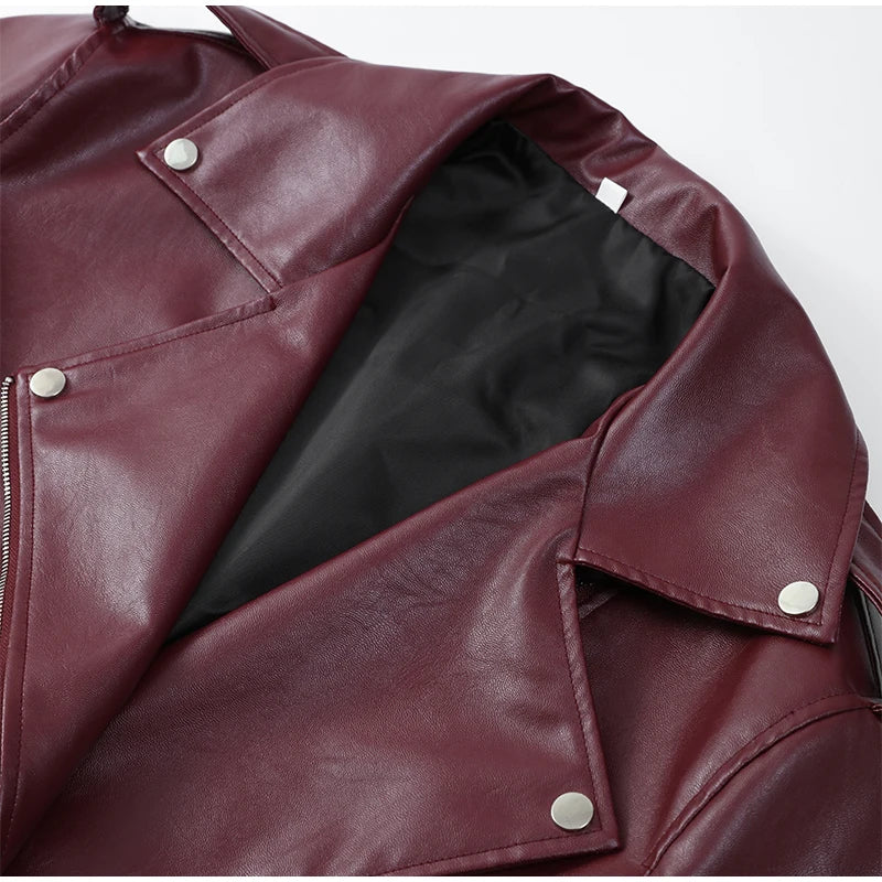 Burgundy leather Jacket