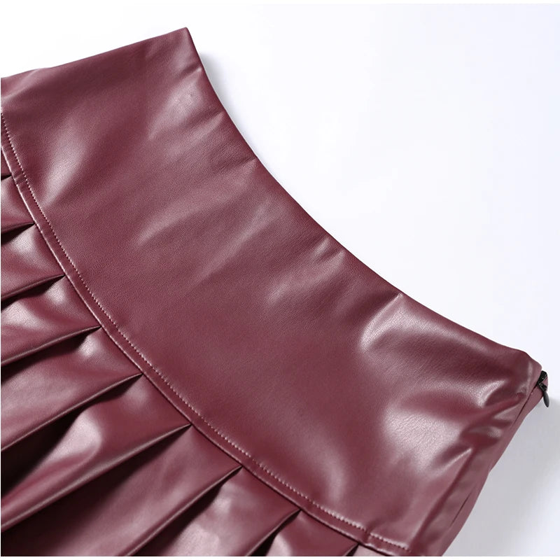 Leather burgundy set