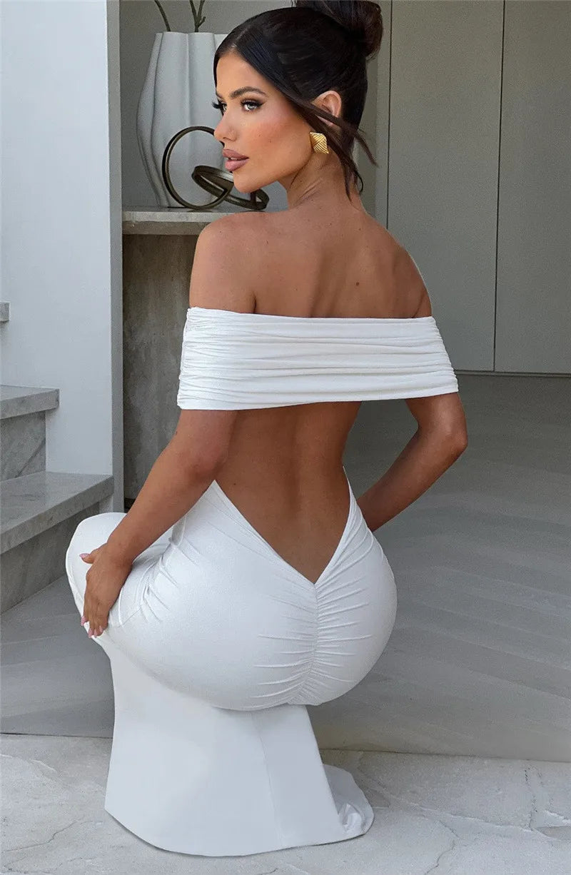 Backless sexy maxi dress