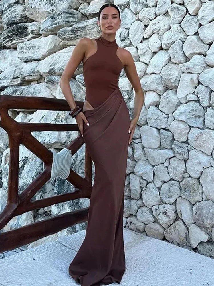 Satin maxi dress