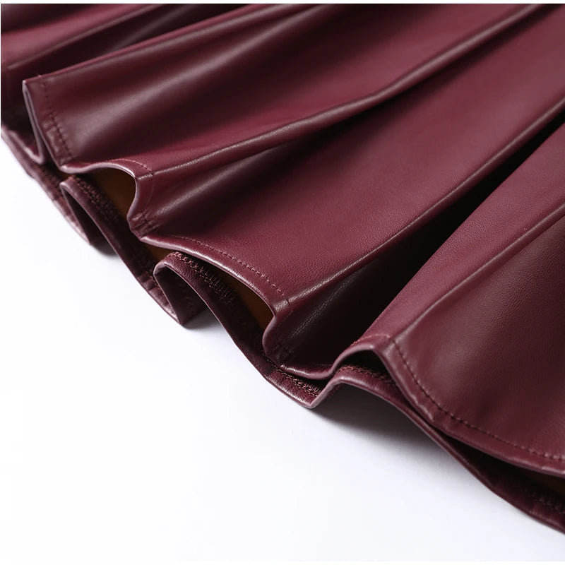 Leather burgundy set