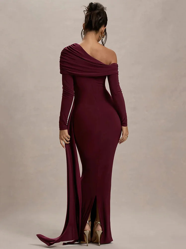 Long sleeve sexy maxi dress