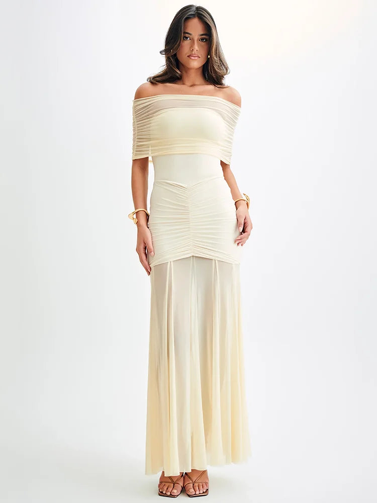 Off-shoulder sexy maxi dress