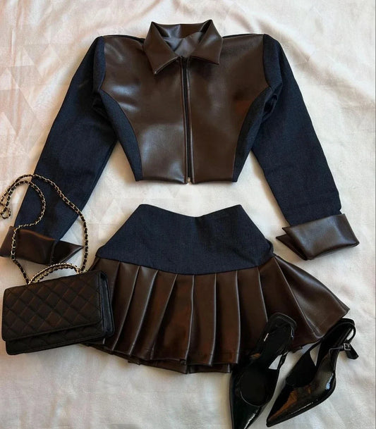 Leather patchwork set