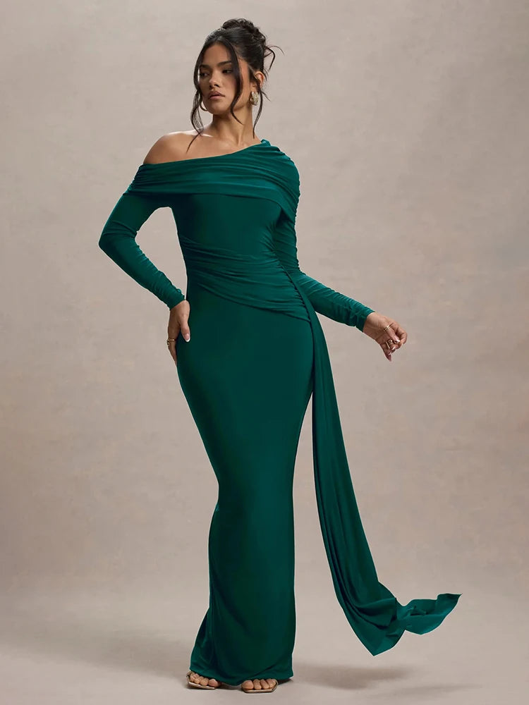 Long sleeve sexy maxi dress