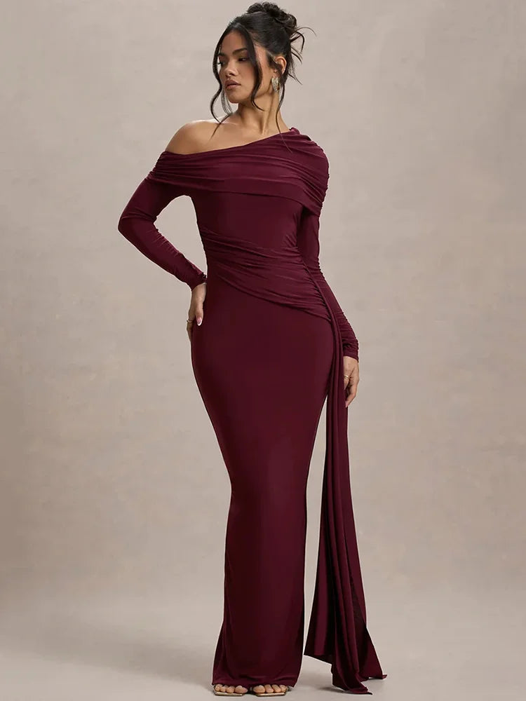 Long sleeve sexy maxi dress