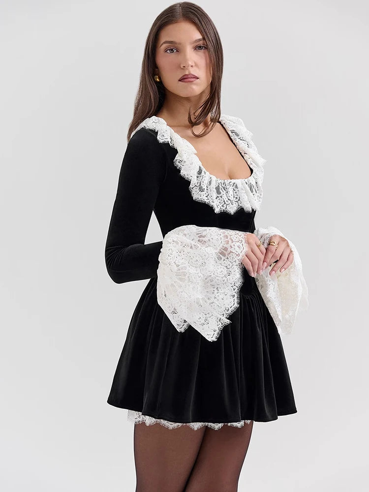 Lace  long sleeve dress