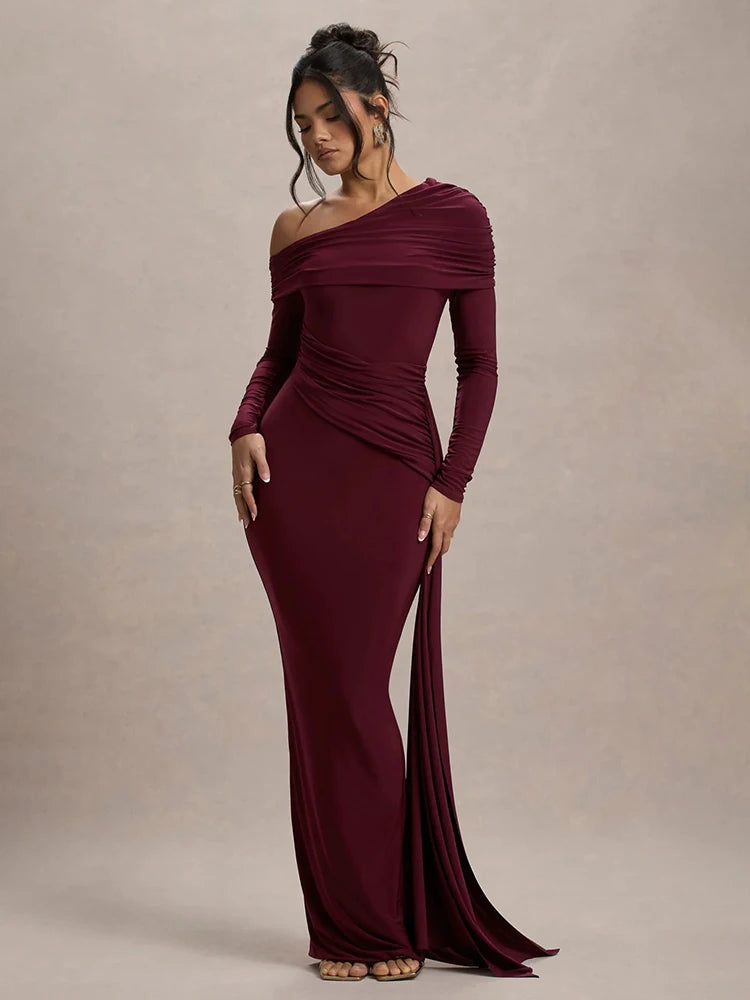 Long sleeve sexy maxi dress