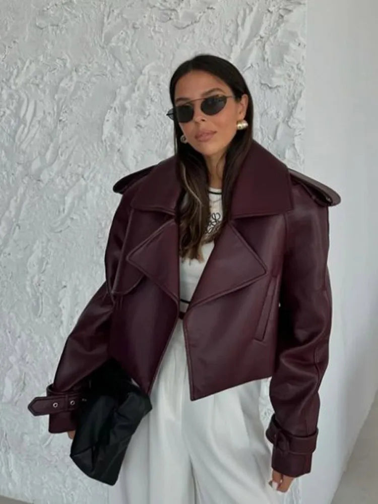 Burgundy leather jacket