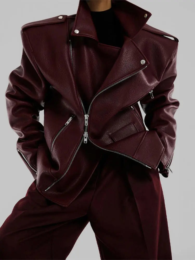 Burgundy leather Jacket