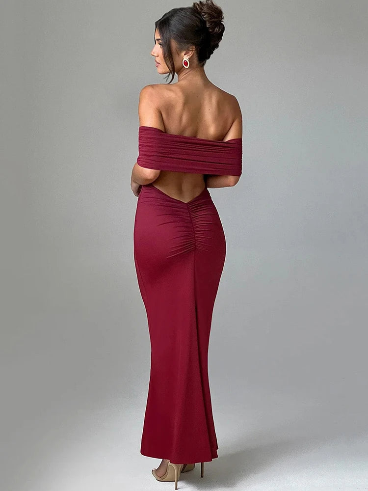 Backless sexy maxi dress