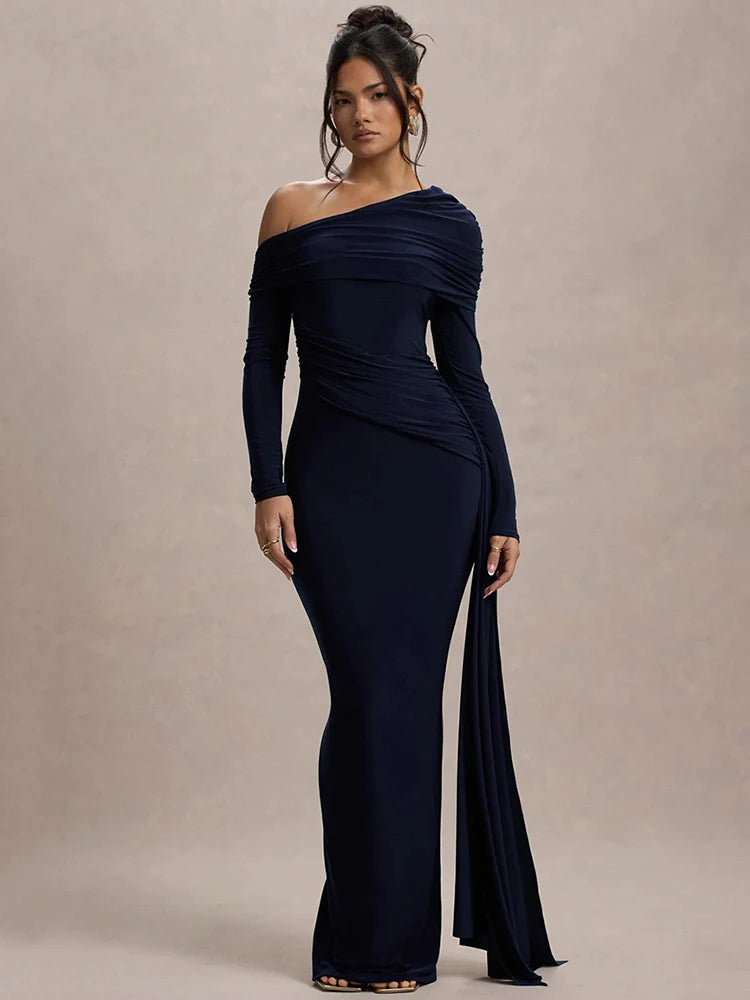 Long sleeve sexy maxi dress