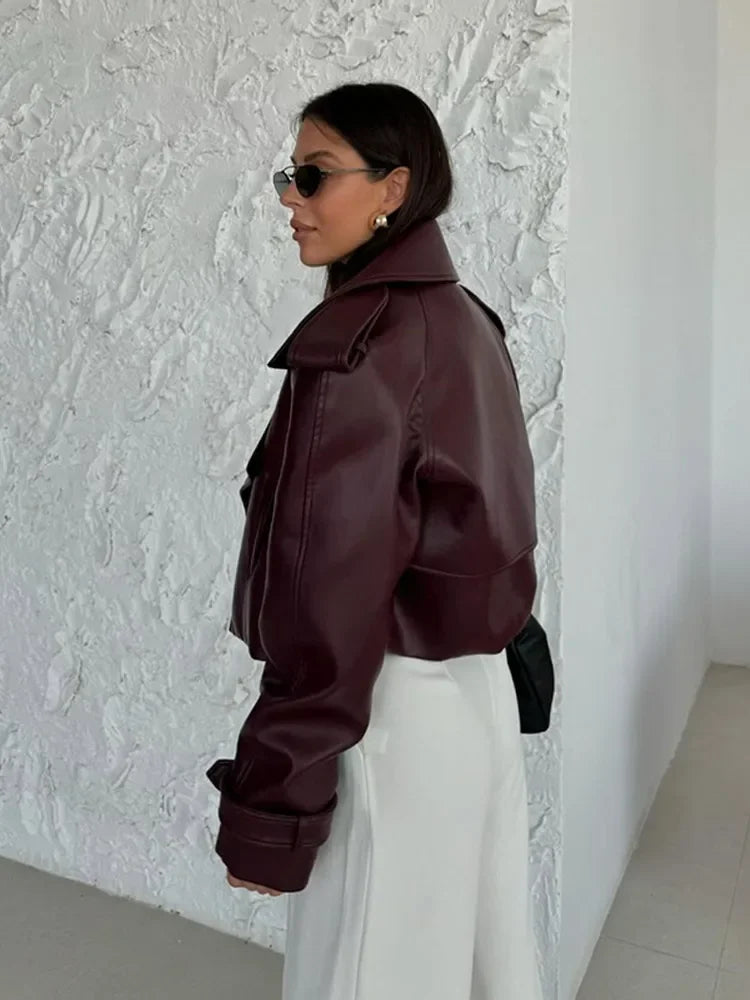 Burgundy leather jacket