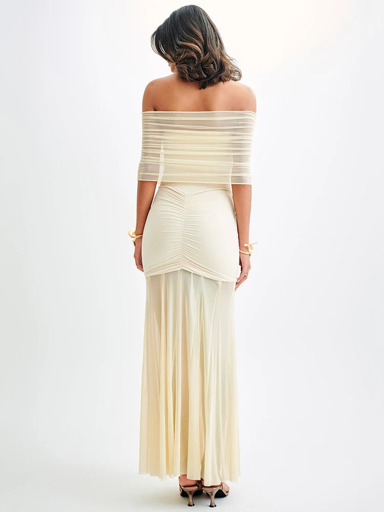 Off-shoulder sexy maxi dress