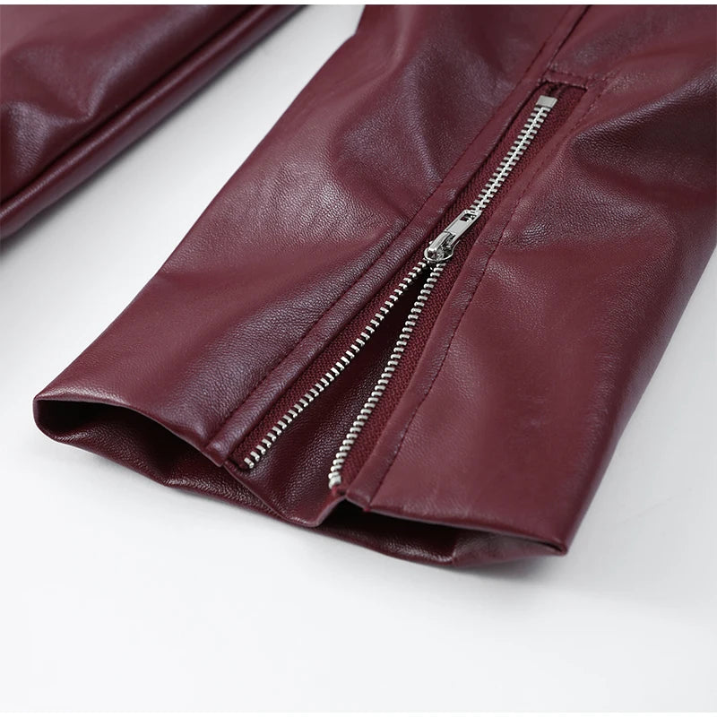 Burgundy leather Jacket